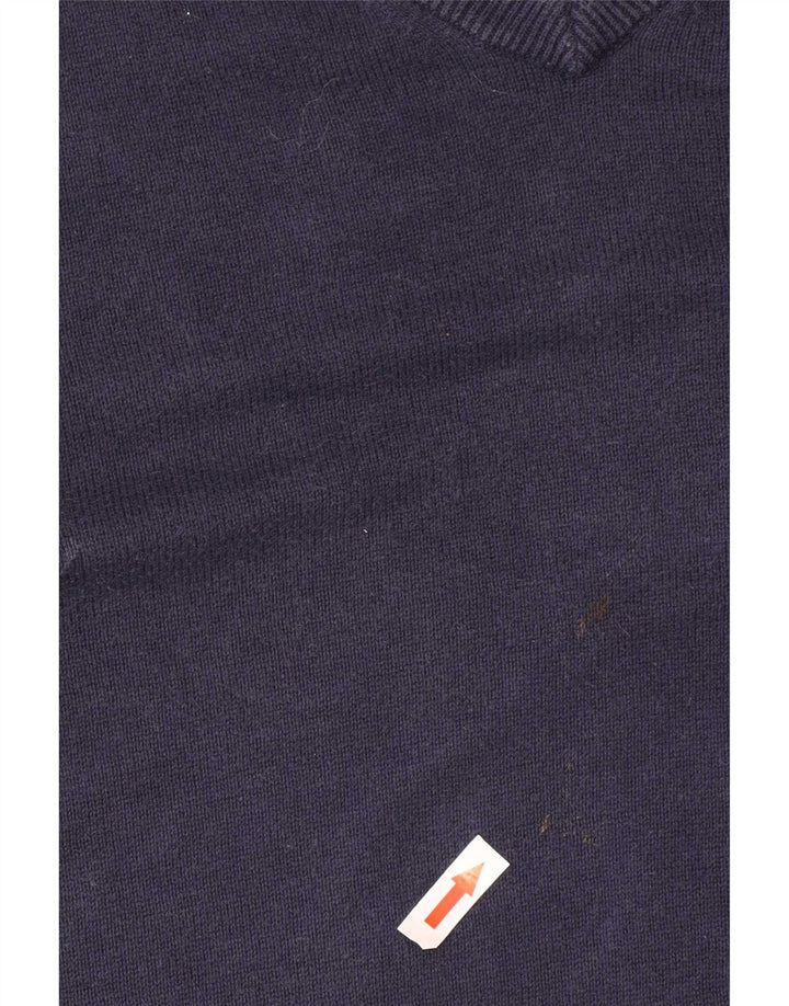 Tommy Hilfiger Mens V-Neck Jumper Sweater Medium Navy Blue Cotton