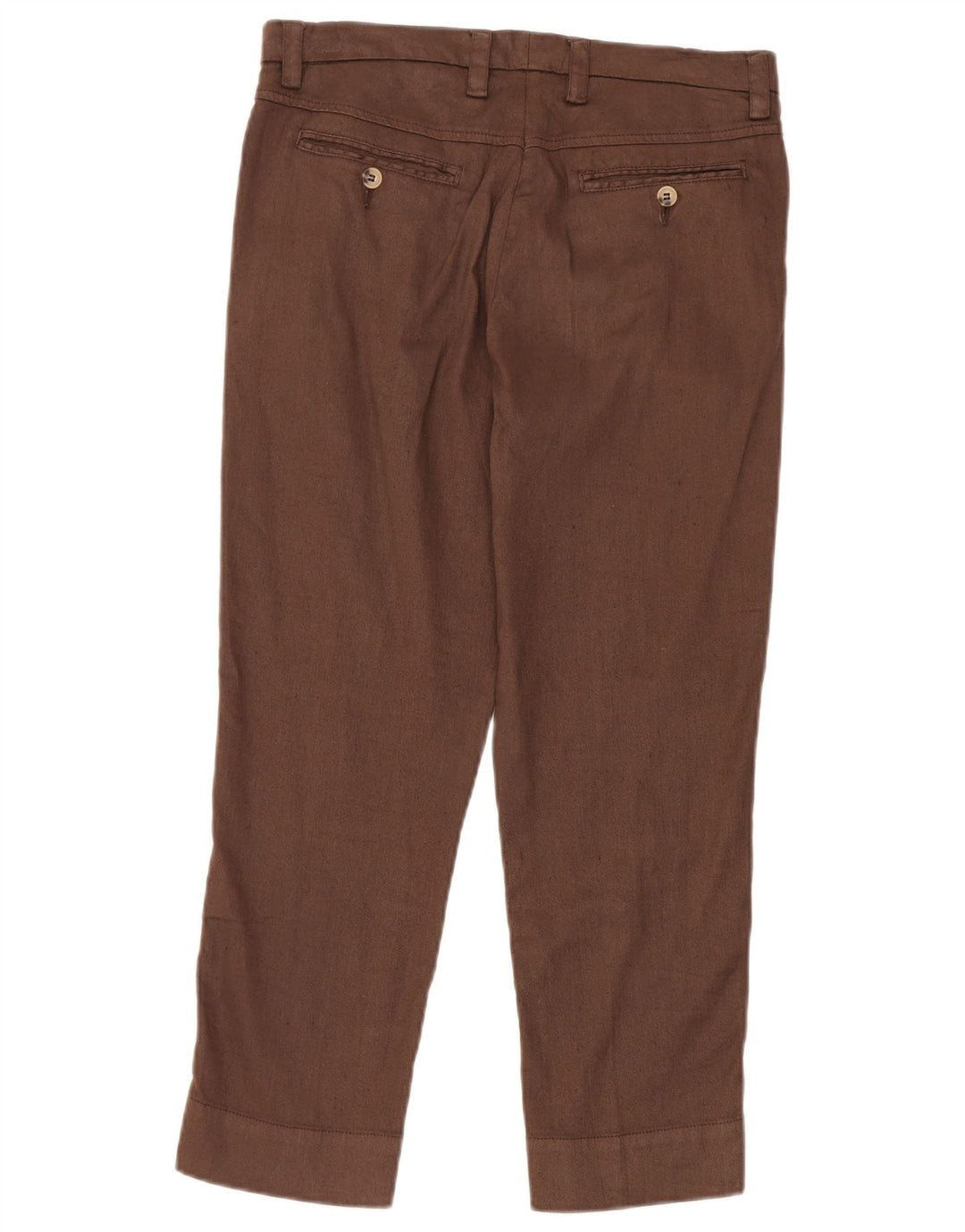 Marlboro Classics Womens Cropped Trousers W30 L24 Brown Linen