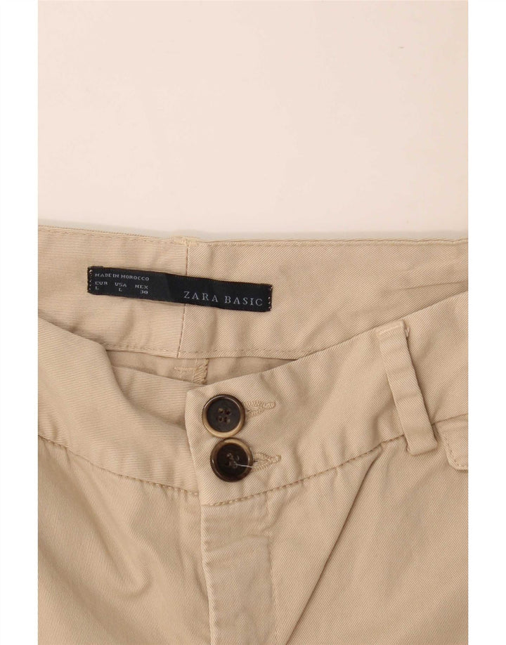 Zara Womens Chino Shorts Large W32 Beige