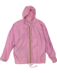 K-WAY Girls Hooded Rain Jacket 15-16 Years Pink Polyamide