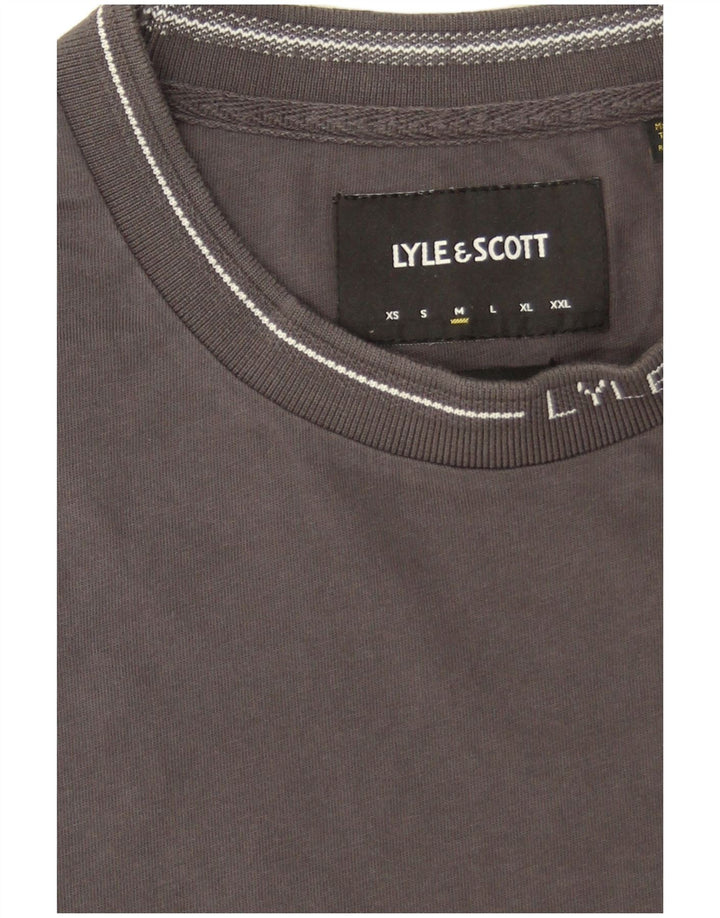 Lyle & Scott Mens T-Shirt Top Medium Grey Cotton