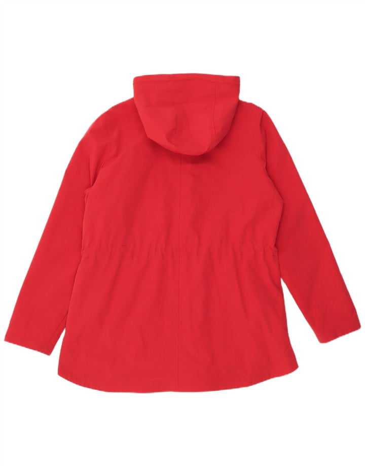Fat Face Womens Hooded Parka Jacket UK 14 Large Red Polyester