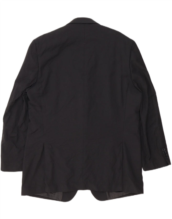 Michael Kors Mens Longline 2 Button Blazer Jacket UK 46 3XL Black Wool