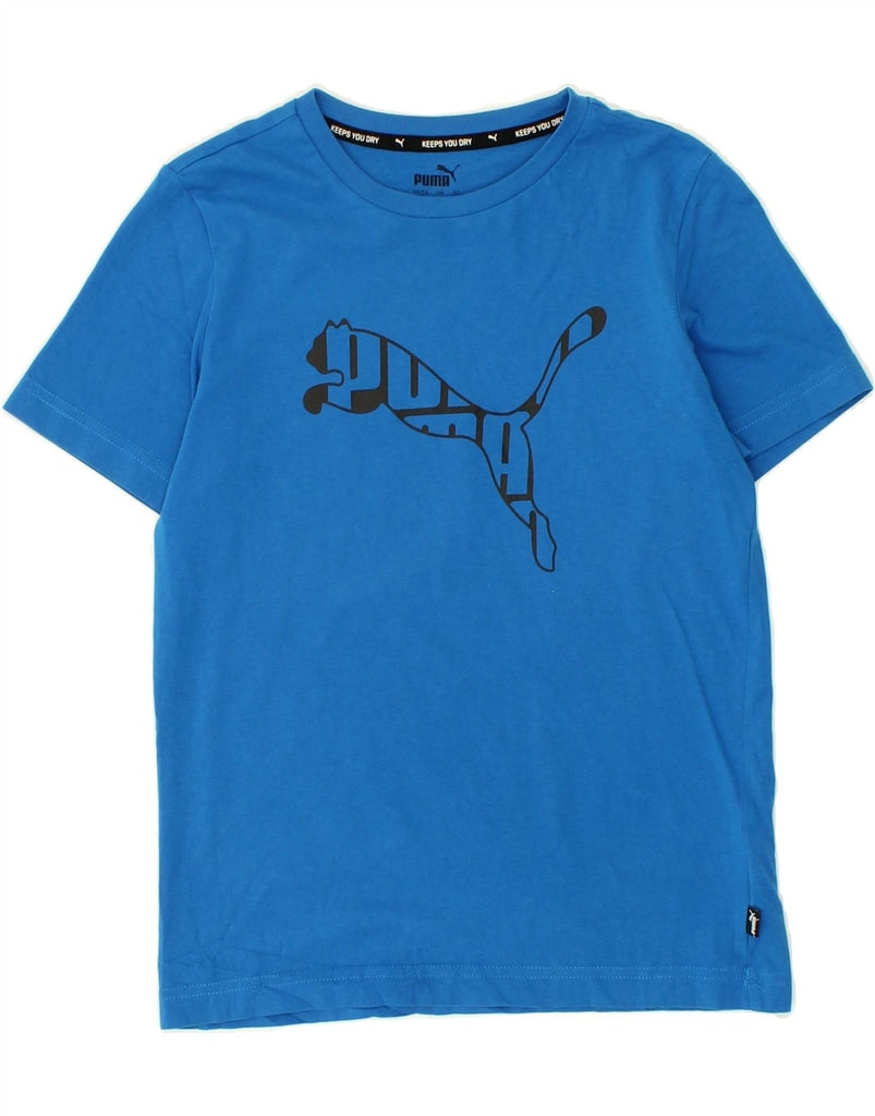 PUMA Boys Graphic T-Shirt Top 11-12 Years Blue Cotton Vintage Puma and Second-Hand Puma from Messina Hembry 