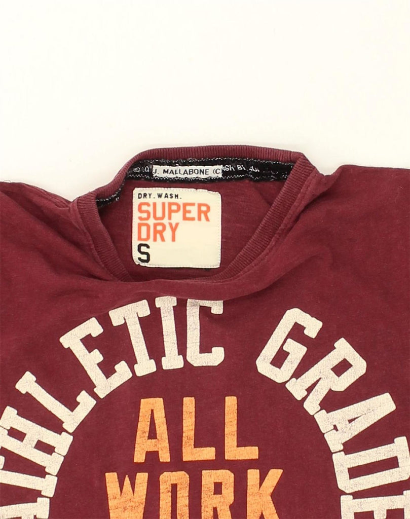 SUPERDRY Mens Graphic T-Shirt Top Small Maroon Cotton | Vintage Superdry | Thrift | Second-Hand Superdry | Used Clothing | Messina Hembry 