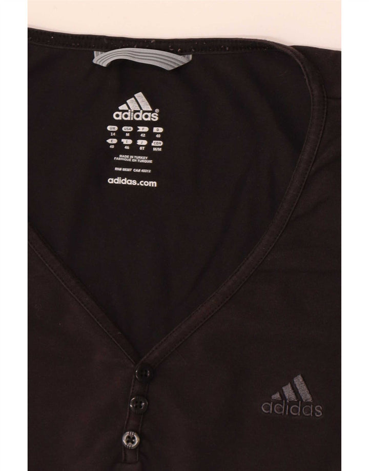 Adidas Womens T-Shirt Top UK 14 Medium Black