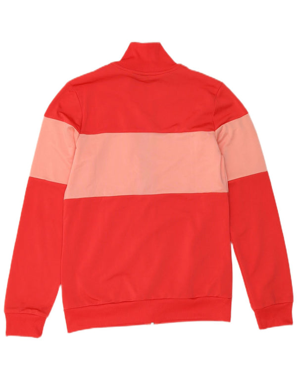 Adidas Girls Tracksuit Top Jacket 14-15 Years Red Colourblock