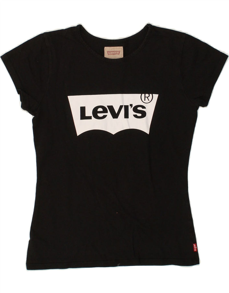 LEVI'S Girls Graphic T-Shirt Top 13-14 Years Black Cotton | Vintage Levi's | Thrift | Second-Hand Levi's | Used Clothing | Messina Hembry 