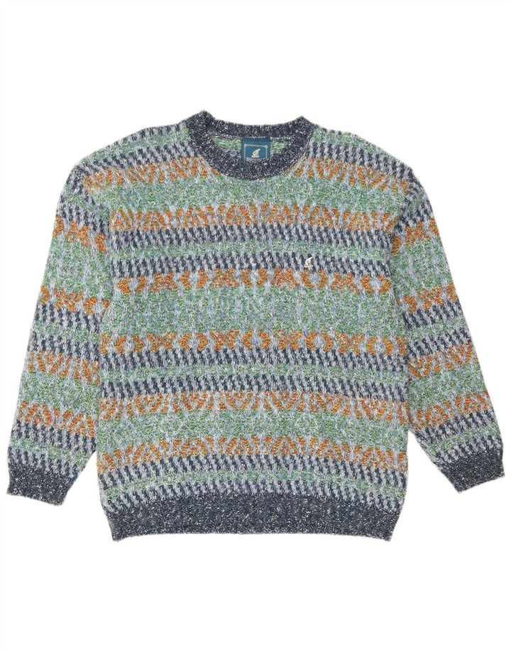 North Pole Mens Crew Neck Jumper Sweater Large Multicoloured Geometric