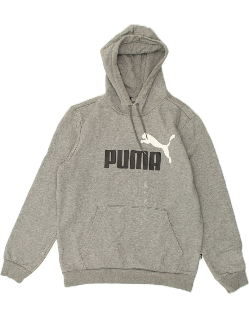 PUMA Mens Graphic Hoodie Jumper Small Grey Cotton | Vintage Puma | Thrift | Second-Hand Puma | Used Clothing | Messina Hembry 