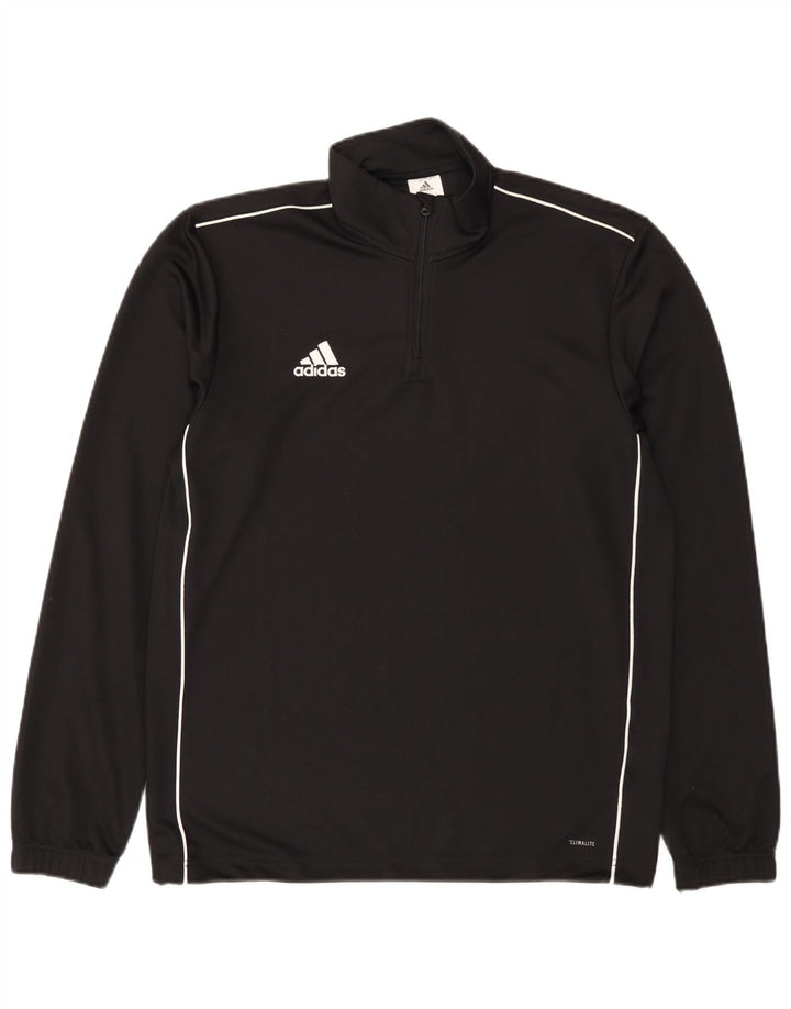 Adidas Mens Climalite Zip Neck Sweatshirt Jumper Medium Black Polyester