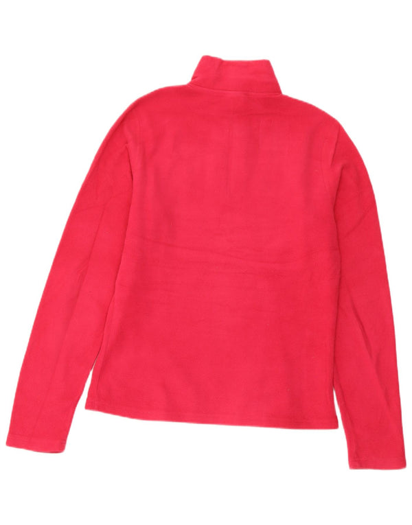 The North Face Womens Zip Neck Fleece Jumper UK 10 Small Pink Polyester