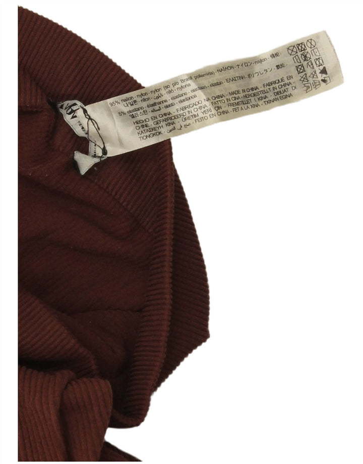 Zara Womens Leggings UK 4 XS Brown Nylon