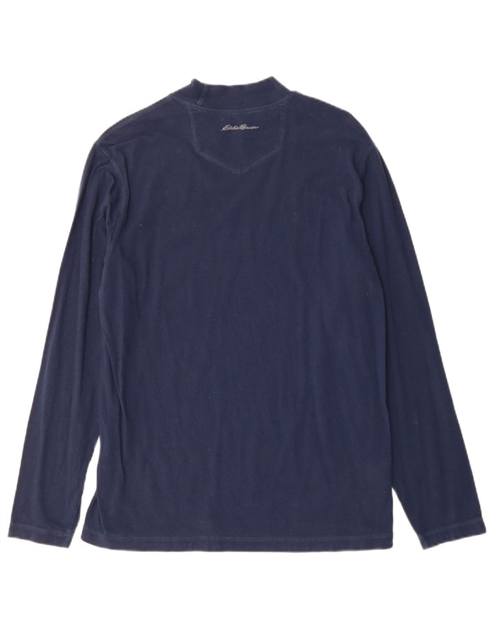 Eddie Bauer Mens Top Long Sleeve Medium Navy Blue Cotton