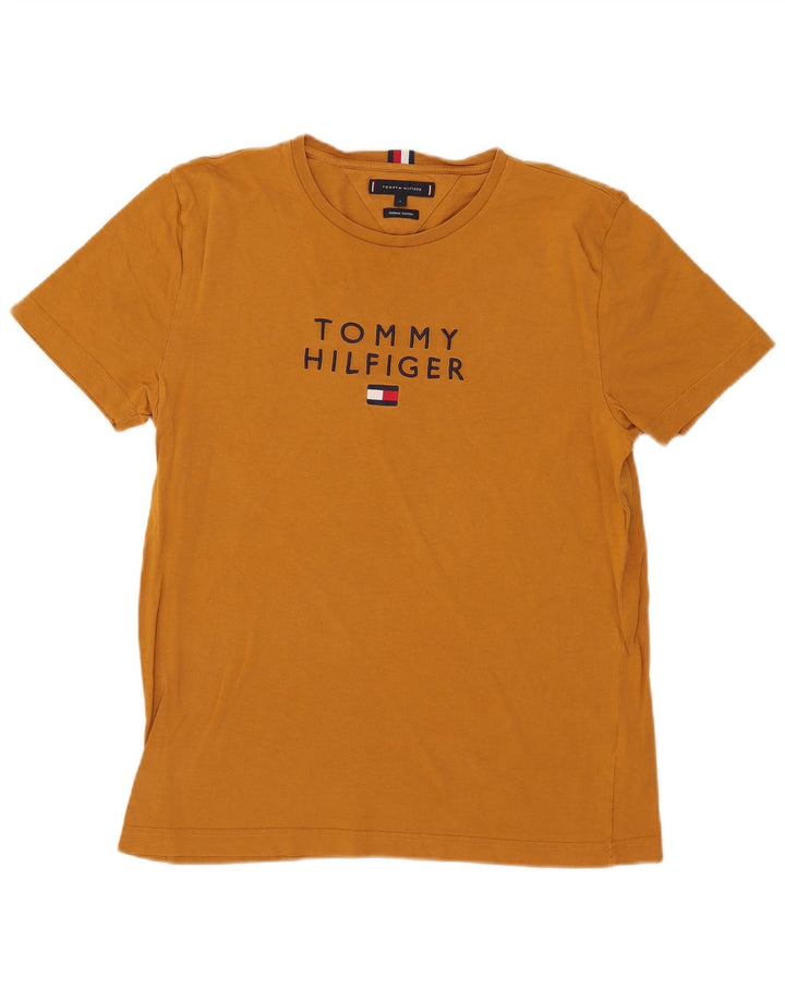 Tommy Hilfiger Mens Graphic T-Shirt Top Large Brown Cotton