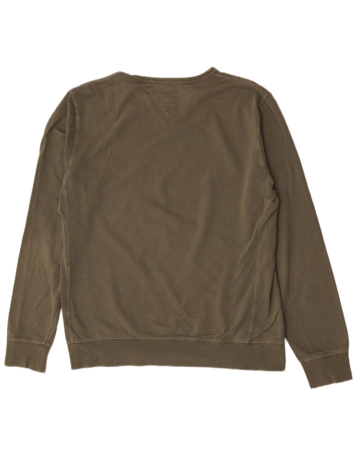 Tommy Hilfiger Mens Sweatshirt Jumper XL Khaki Cotton