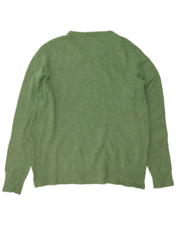 Superdry Mens Crew Neck Jumper Sweater Large Green Lambswool