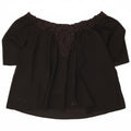 Zara Womens Crop Oversized Off Shoulder Top UK 16 Large Black Floral