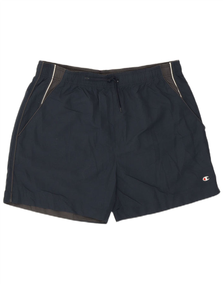 Champion Mens Sport Shorts 2XL Navy Blue Polyester