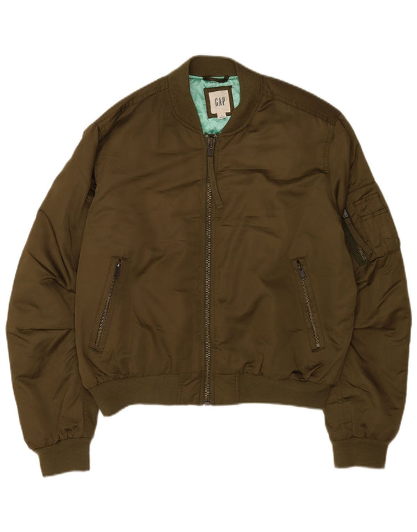 Gap Womens Bomber Jacket UK 14 Medium Khaki Polyester