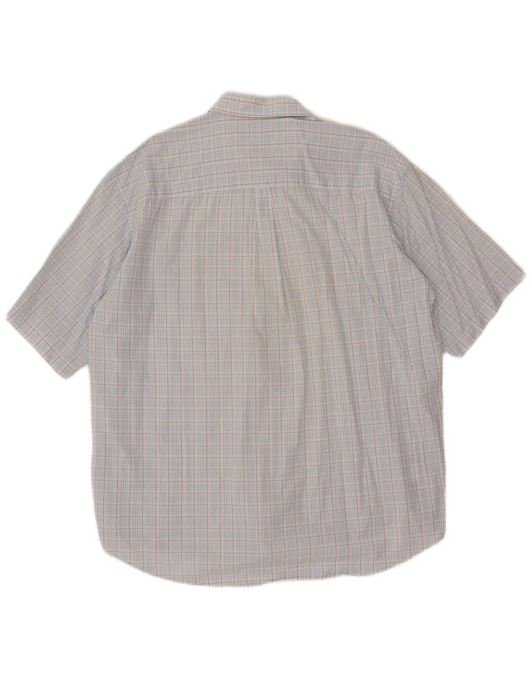 ASICS Mens Short Sleeve Shirt 2XL Blue Check Cotton