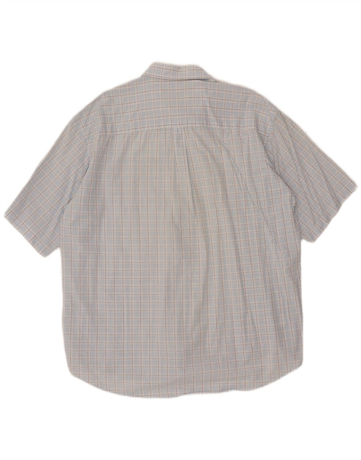 ASICS Mens Short Sleeve Shirt 2XL Blue Check Cotton