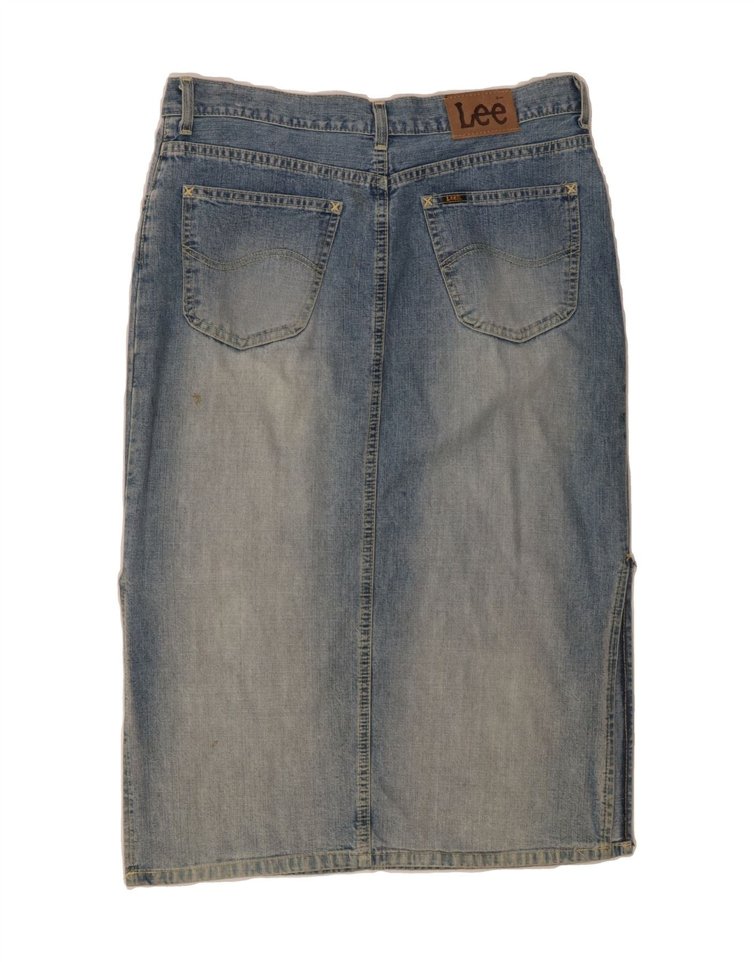 LEE Womens Denim Skirt XL W34 Blue Cotton Vintage Lee and Second-Hand Lee from Messina Hembry 