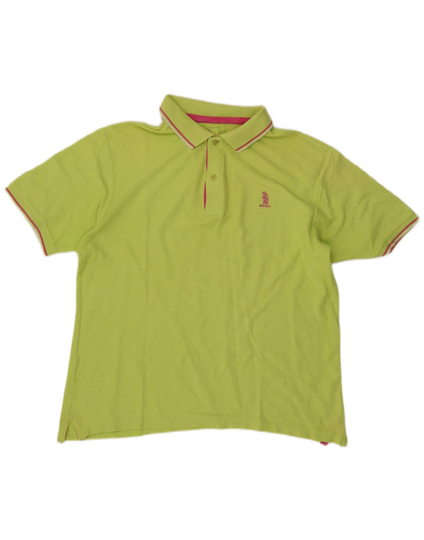 REFRIGUE Mens Polo Shirt 2XL Green Cotton