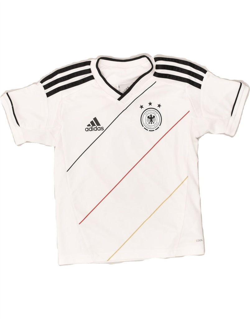 ADIDAS Boys Deutscher Fussball Bund Graphic T-Shirt Top 3-4 Years White | Vintage Adidas | Thrift | Second-Hand Adidas | Used Clothing | Messina Hembry 