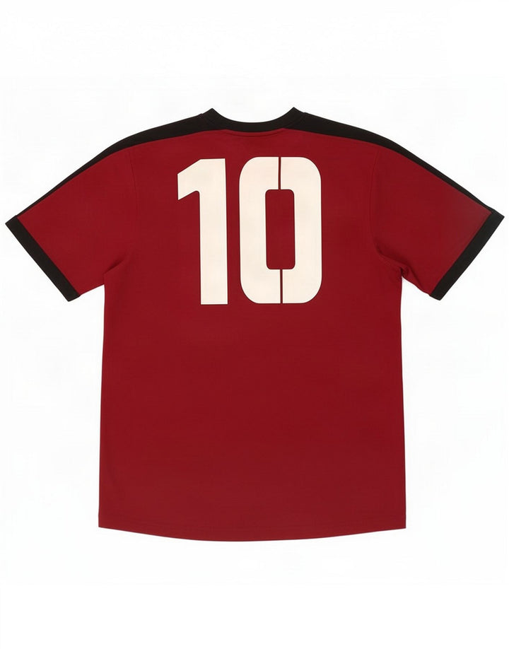 Umbro Mens Graphic T-Shirt Top Large Red Colourblock Polyester