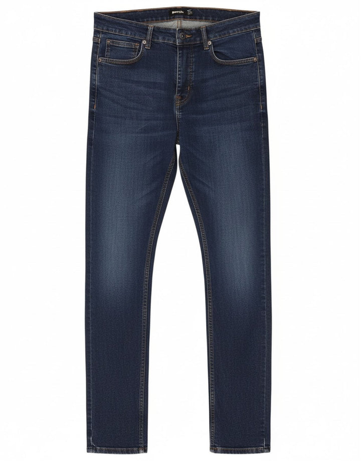 Bench Mens Skinny Jeans W34 L34 Blue Cotton