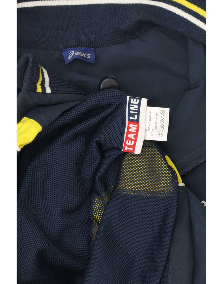 Asics Mens Graphic Tracksuit Top Jacket 2XL Navy Blue Colourblock Polyester