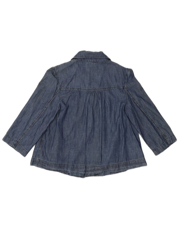Carrera Womens Denim 3/4 Sleeve Pea Coat UK 10 Small Blue Cotton
