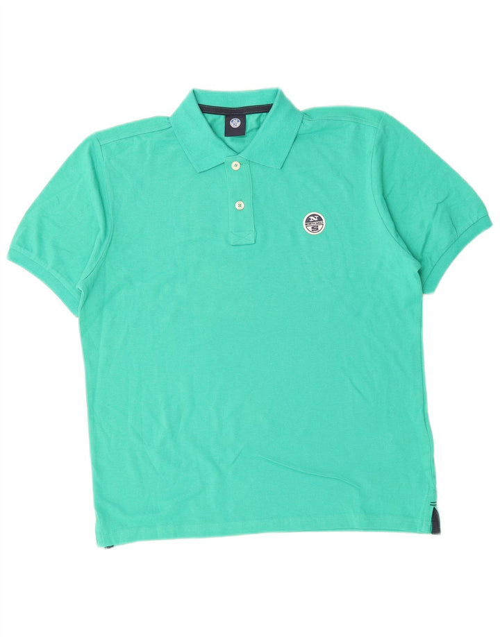 NORTH SAILS Mens Polo Shirt Small Turquoise Cotton