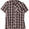 Rip Curl Mens Short Sleeve Shirt XL Black Check Cotton