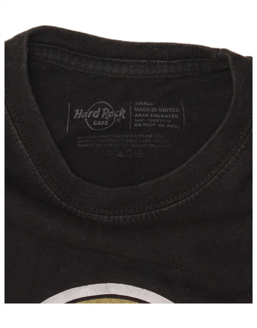 HARD ROCK CAFE Mens Graphic T-Shirt Top Small Black Cotton