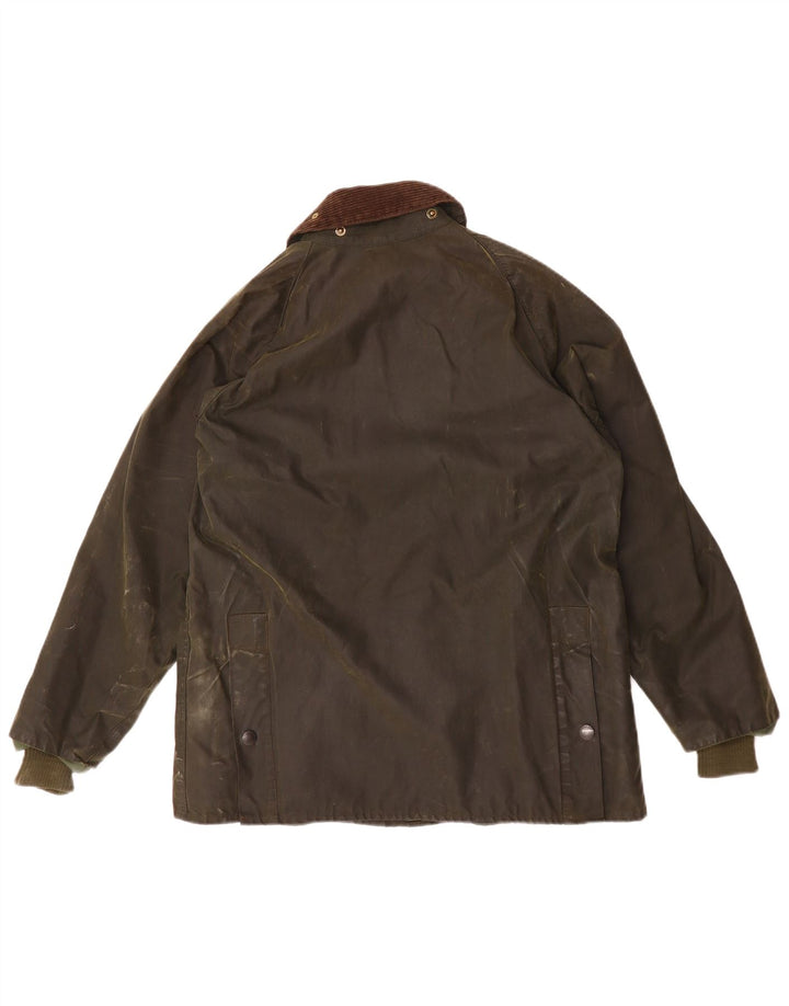 BARBOUR Mens Bedale Waxed Cotton Jacket UK 38 Medium Khaki