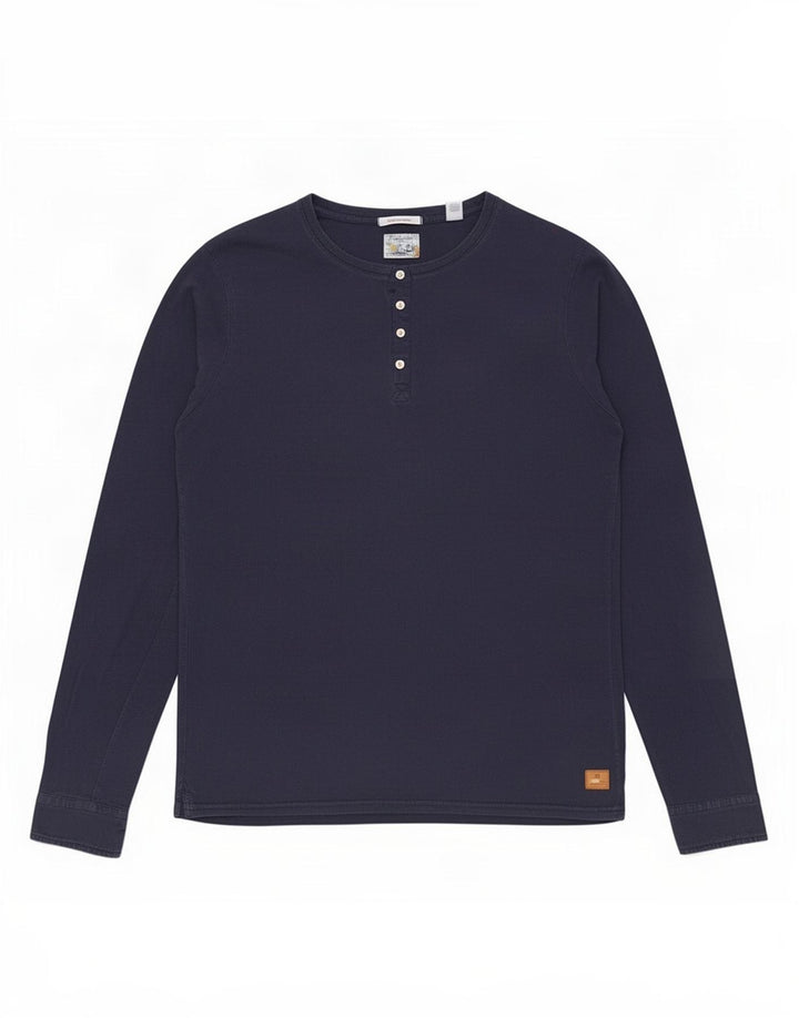Scotch & Soda Mens Top Long Sleeve Large Navy Blue Cotton