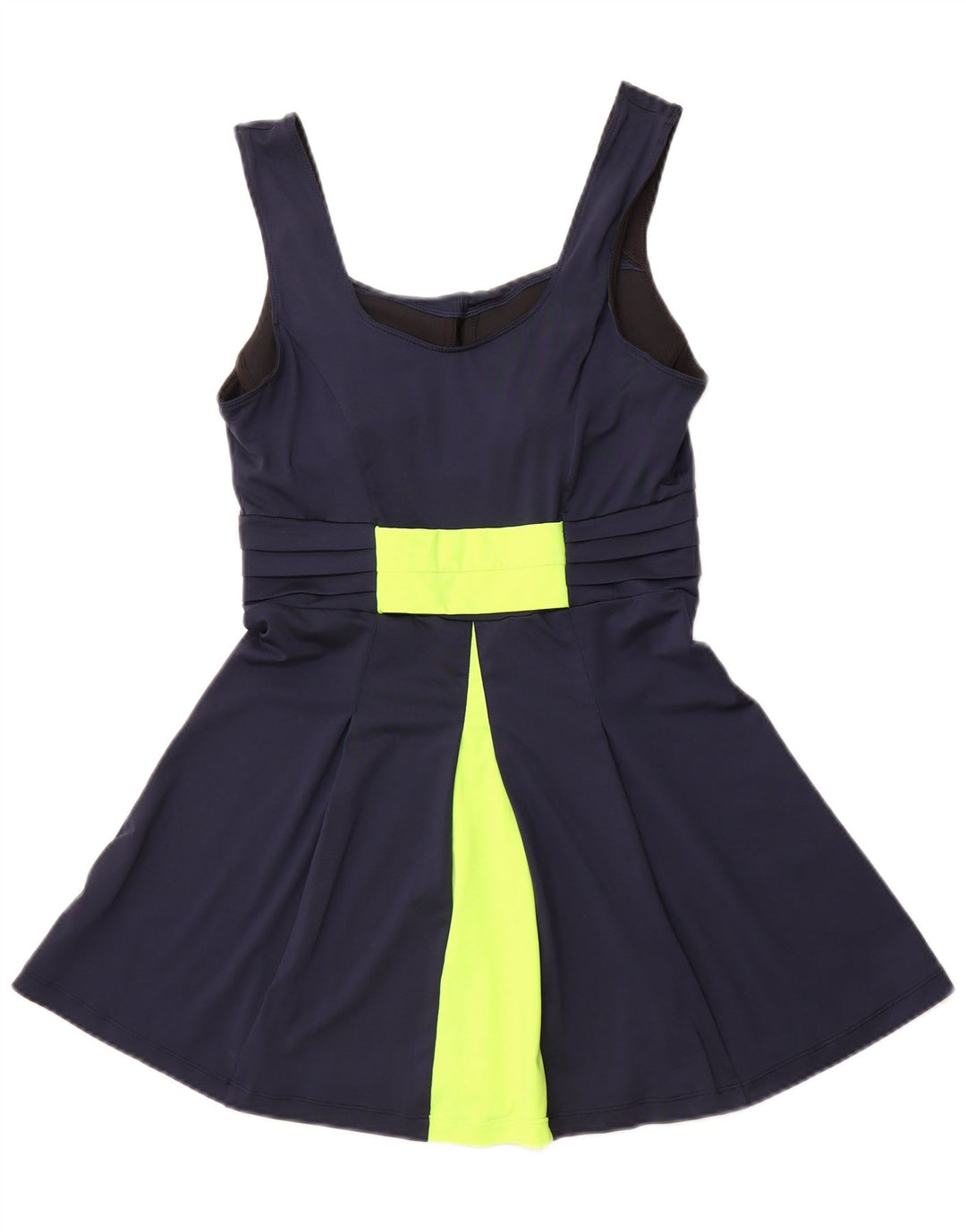 NIKE Womens Dri Fit Swimwear UK 12 Medium Navy Blue Colourblock Polyester