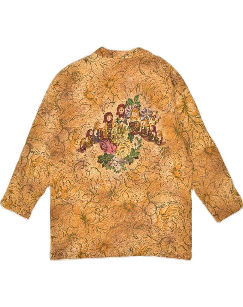 SEVRES Womens Cardigan Sweater UK 18 XL Brown Floral Cotton | Vintage Sevres | Thrift | Second-Hand Sevres | Used Clothing | Messina Hembry 