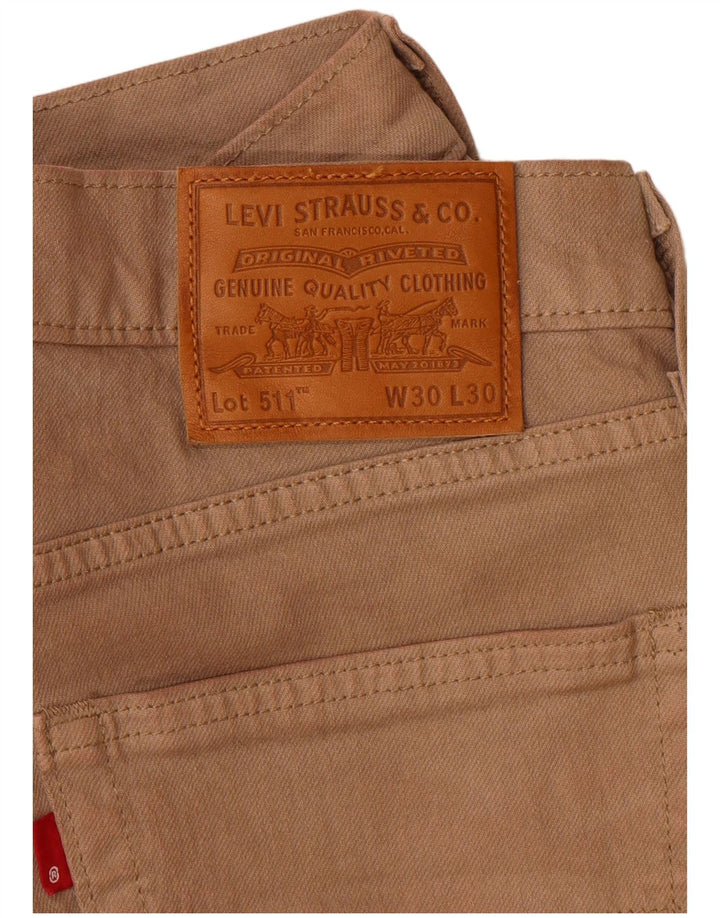 Levi's Mens 511 Slim Jeans W30 L30 Beige Cotton