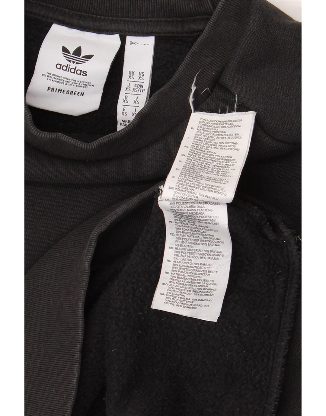ADIDAS Mens Sweatshirt Jumper XS Black Cotton