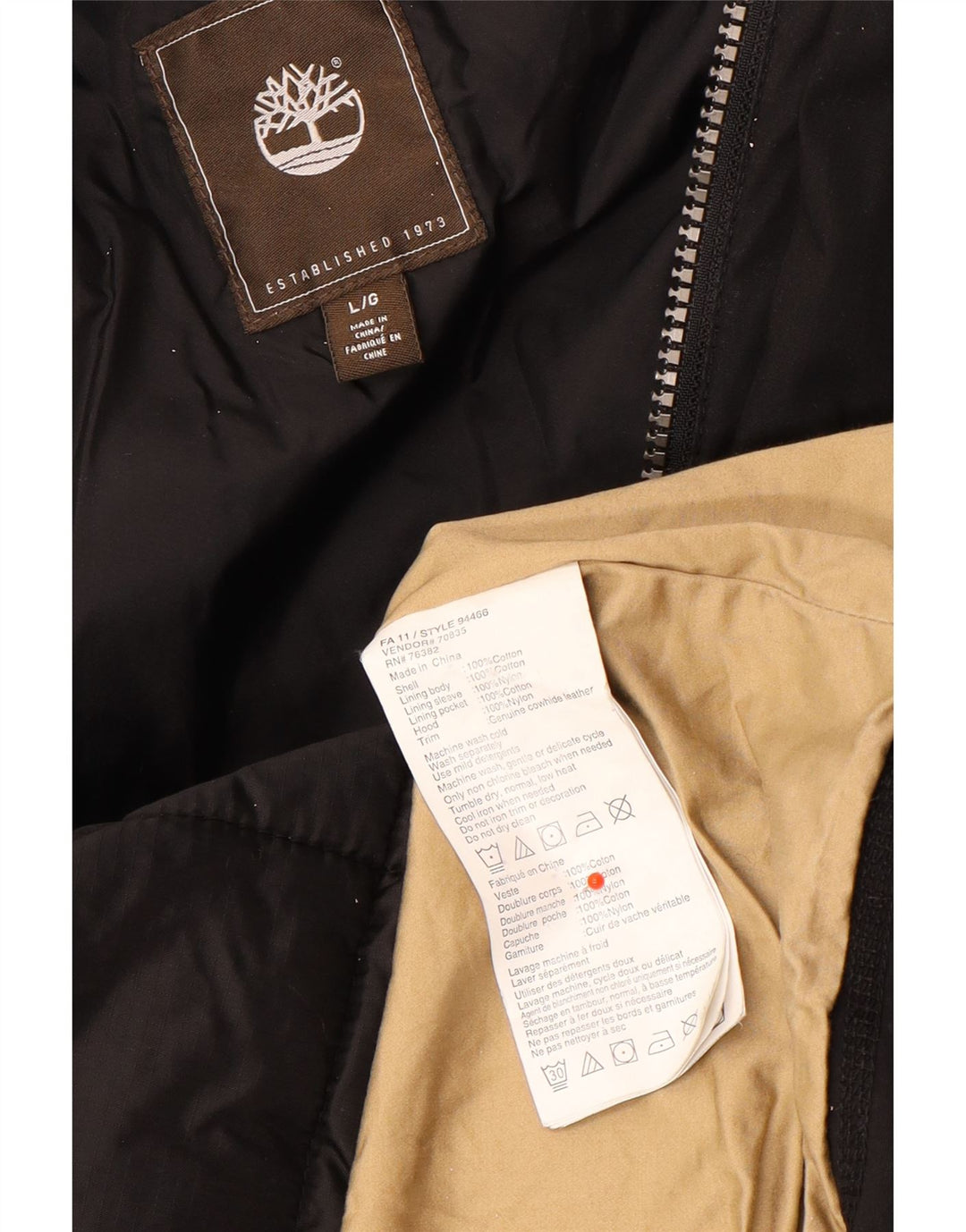 Timberland Mens Utility Jacket UK 40 Large Black Cotton