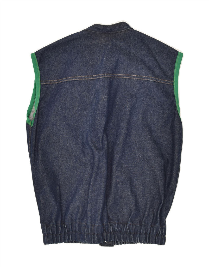 VINTAGE Mens Denim Gilet UK 36 Small Navy Blue Cotton | Vintage Vintage | Thrift | Second-Hand Vintage | Used Clothing | Messina Hembry 