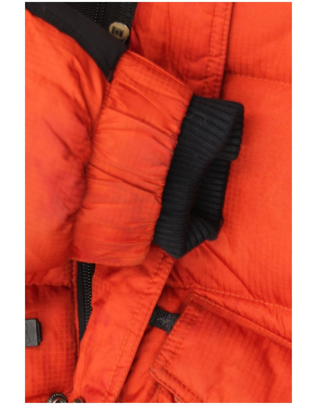 Bastard Mens Hooded Padded Jacket UK 38 Medium Orange Colourblock Polyamide