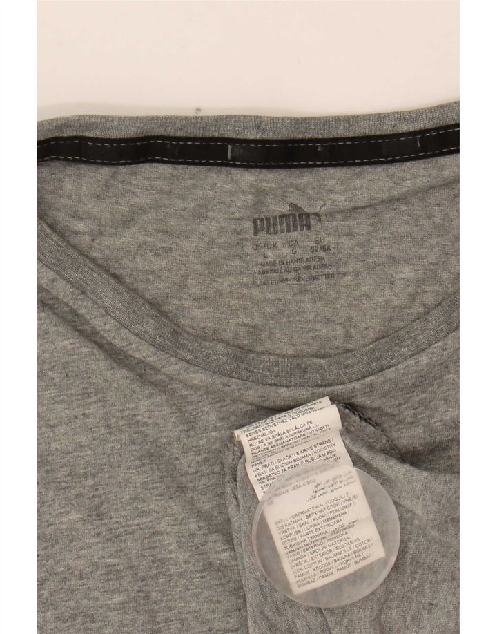 Puma Mens Graphic T-Shirt Top Large Grey Flecked Cotton