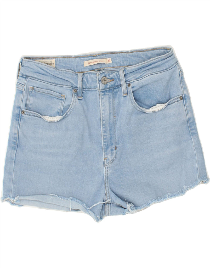 LEVI'S Womens 721 High Waist Denim Shorts W30 Medium Blue Lyocell | Vintage Levi's | Thrift | Second-Hand Levi's | Used Clothing | Messina Hembry 