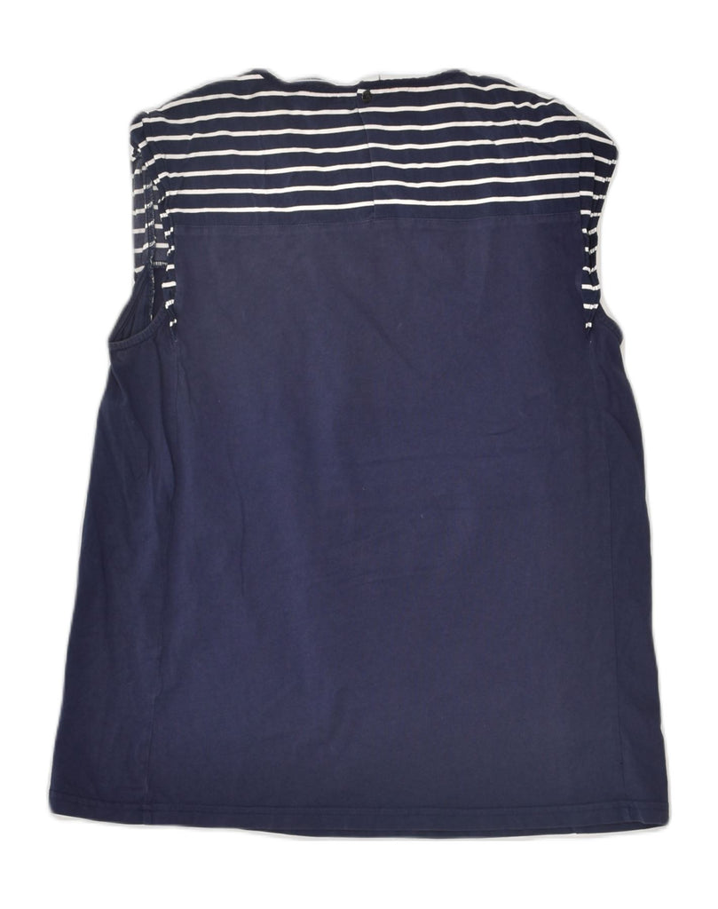 TOMMY HILFIGER Womens Sleeveless Blouse Top UK 12 Medium Navy Blue Striped | Vintage Tommy Hilfiger | Thrift | Second-Hand Tommy Hilfiger | Used Clothing | Messina Hembry 