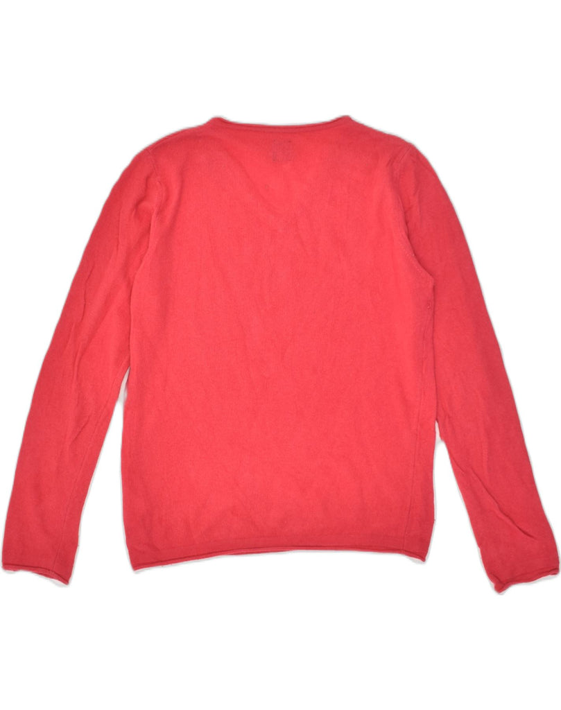 NORTH SAILS Womens Oversized V-Neck Jumper Sweater UK 6 XS Pink Wool | Vintage North Sails | Thrift | Second-Hand North Sails | Used Clothing | Messina Hembry 