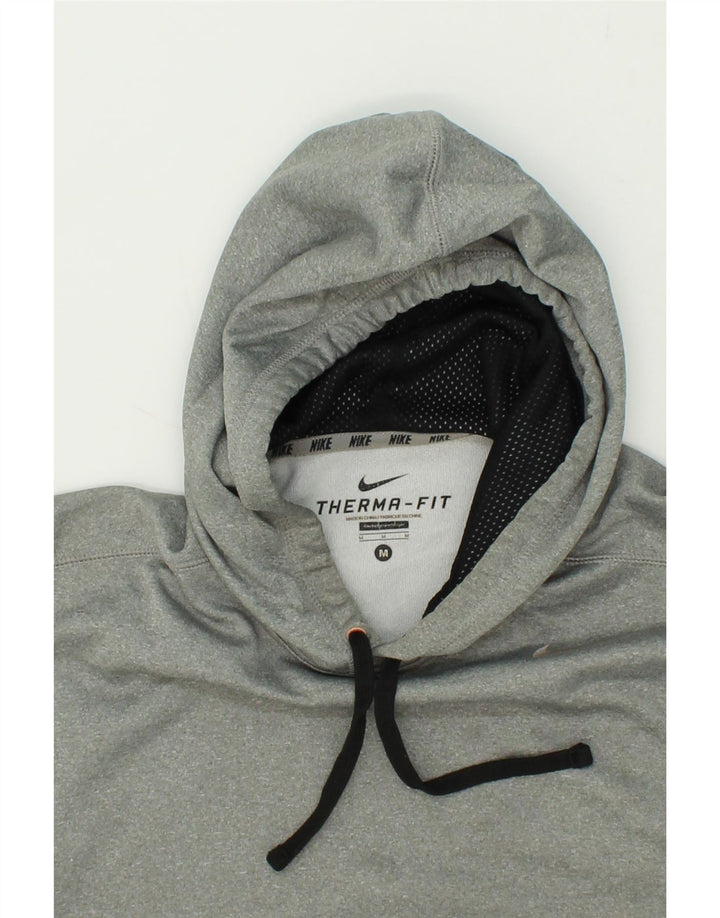 NIKE Mens Therma-Fit Hoodie Jumper Medium Grey Colourblock Polyester Vintage Nike and Second-Hand Nike from Messina Hembry 